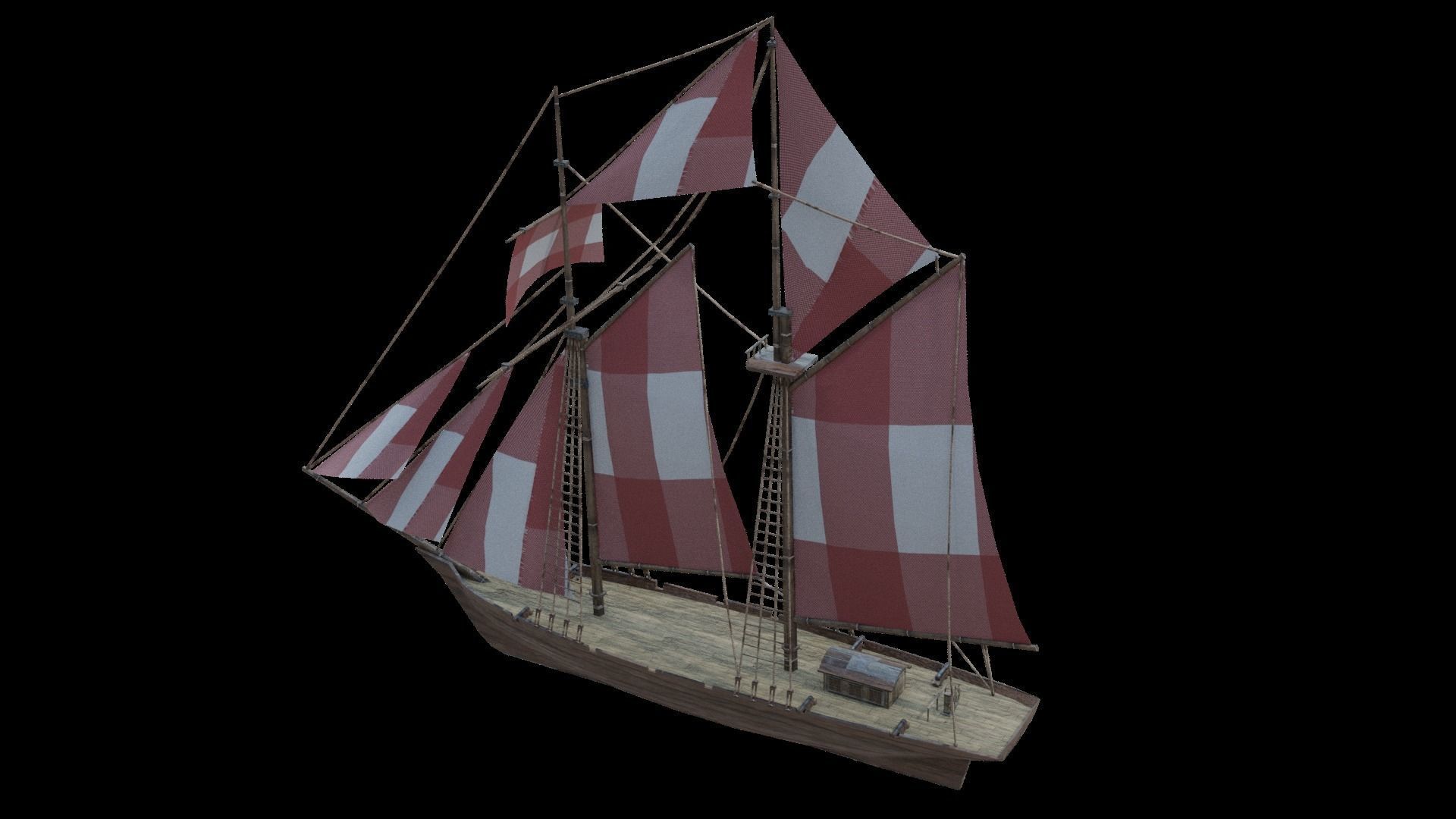 12 Watercraft Models lowPoly 3D model 3D Model Collection_38