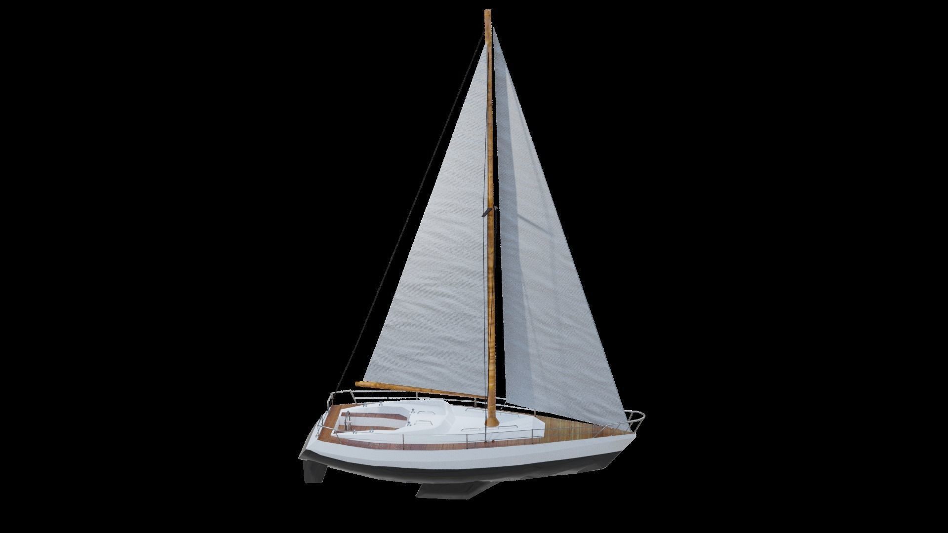 12 Watercraft Models lowPoly 3D model 3D Model Collection_40