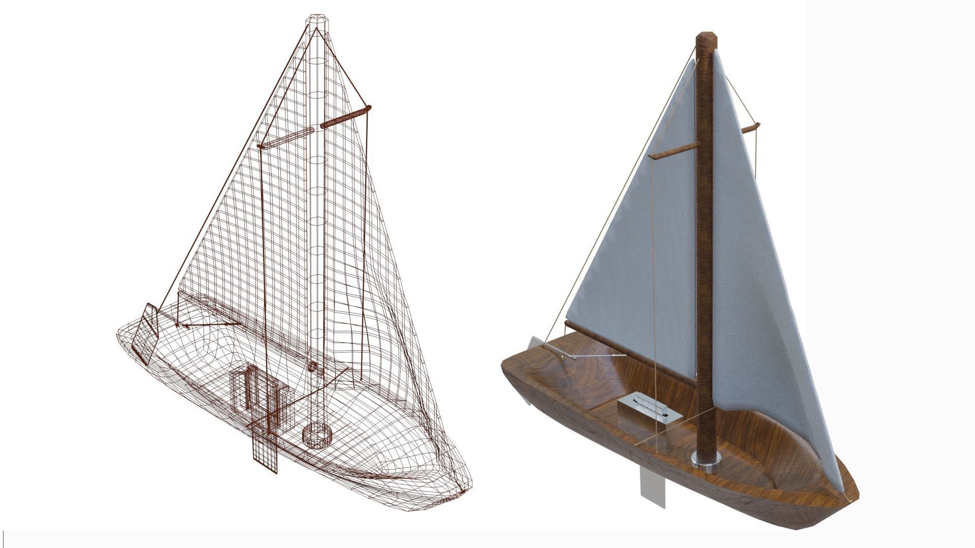 12 Watercraft Models lowPoly 3D model 3D Model Collection_33