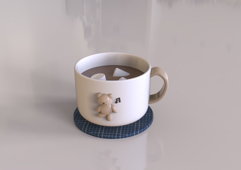 cute bear cup 3D print model_1