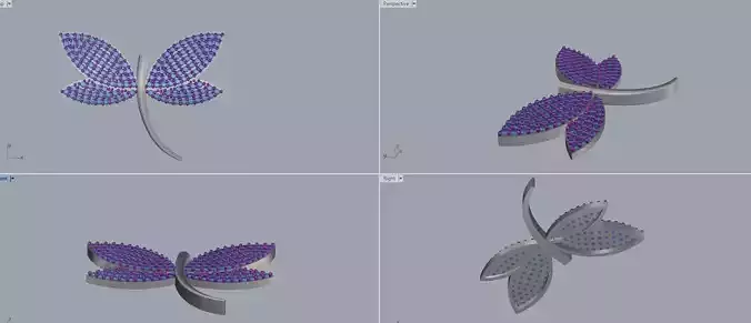 dragonfly butterfly necklace 3D print model