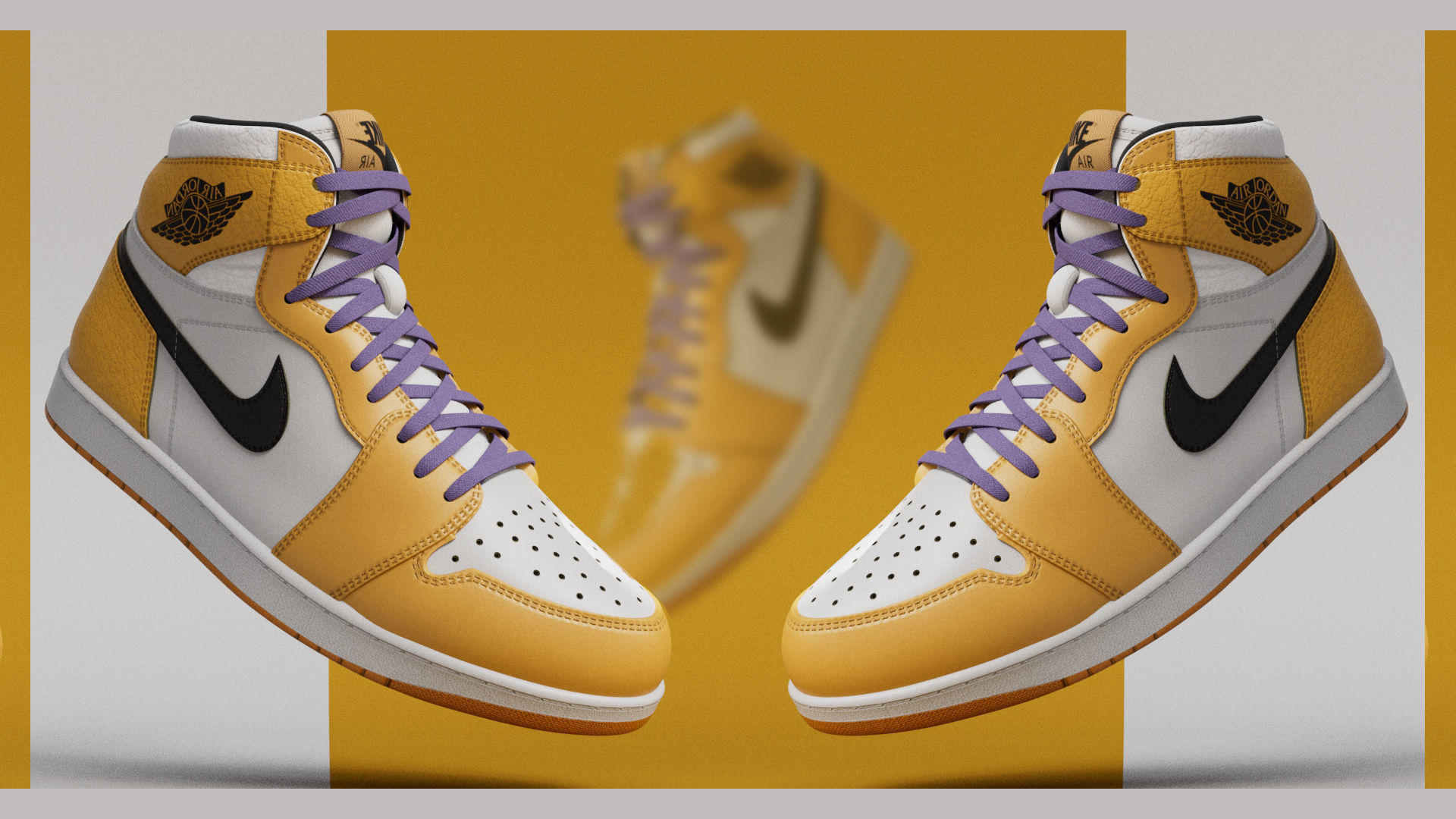 AirJordan 1 Retro HighOG Color Orange Low-poly 3D model_2