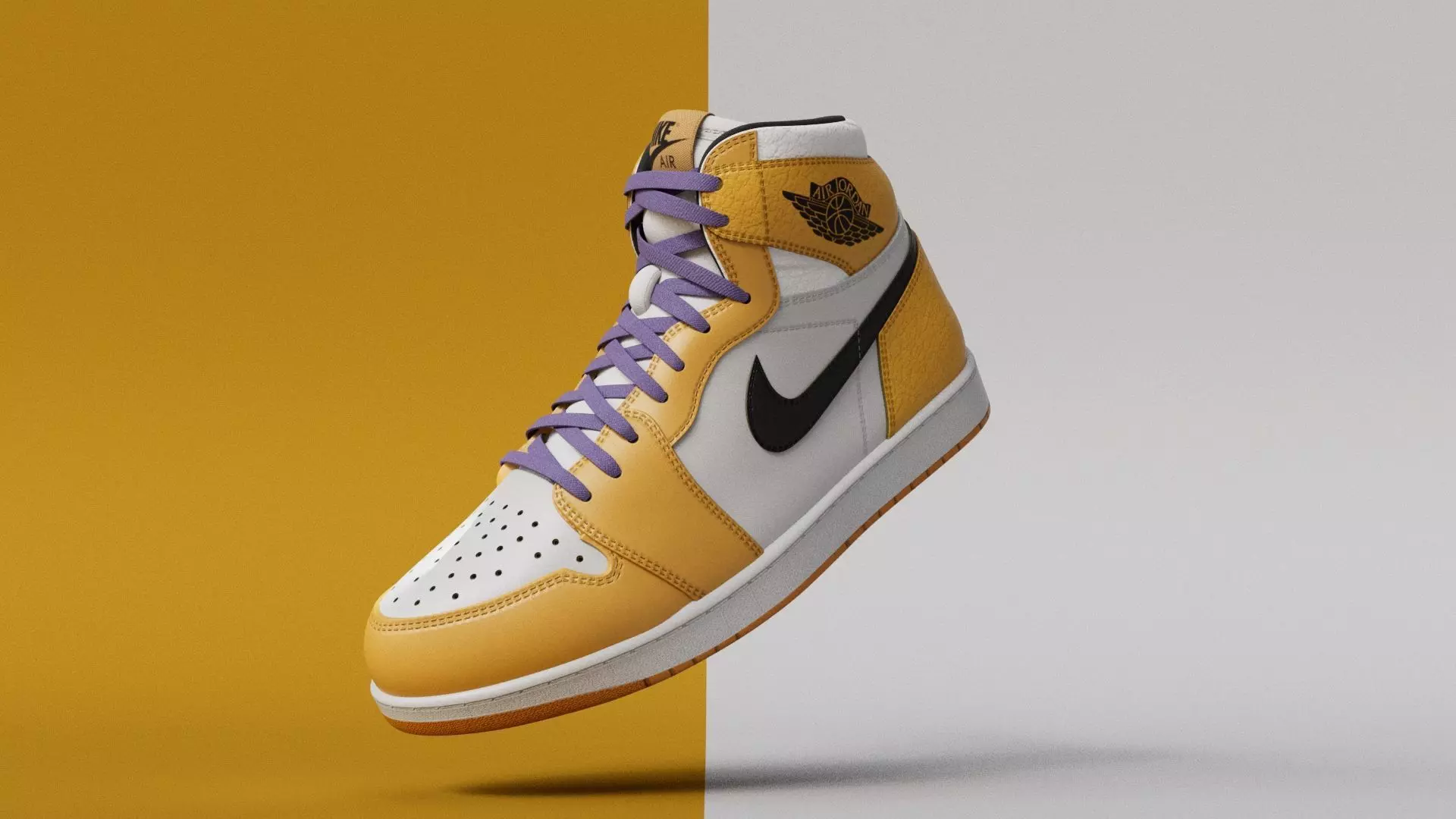 AirJordan 1 Retro HighOG Color Orange Low-poly 3D model_0