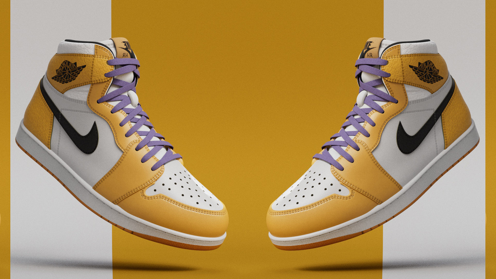 AirJordan 1 Retro HighOG Color Orange Low-poly 3D model_4