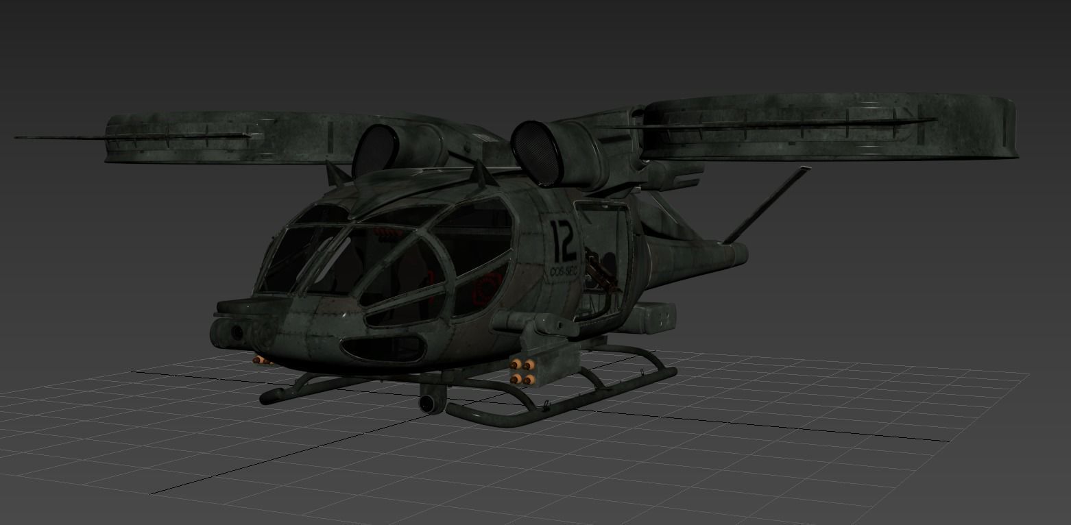 Helicopter military 3D model_1
