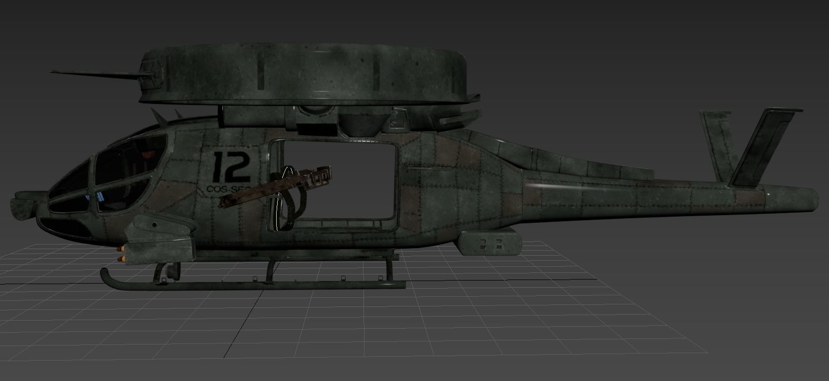 Helicopter military 3D model_4