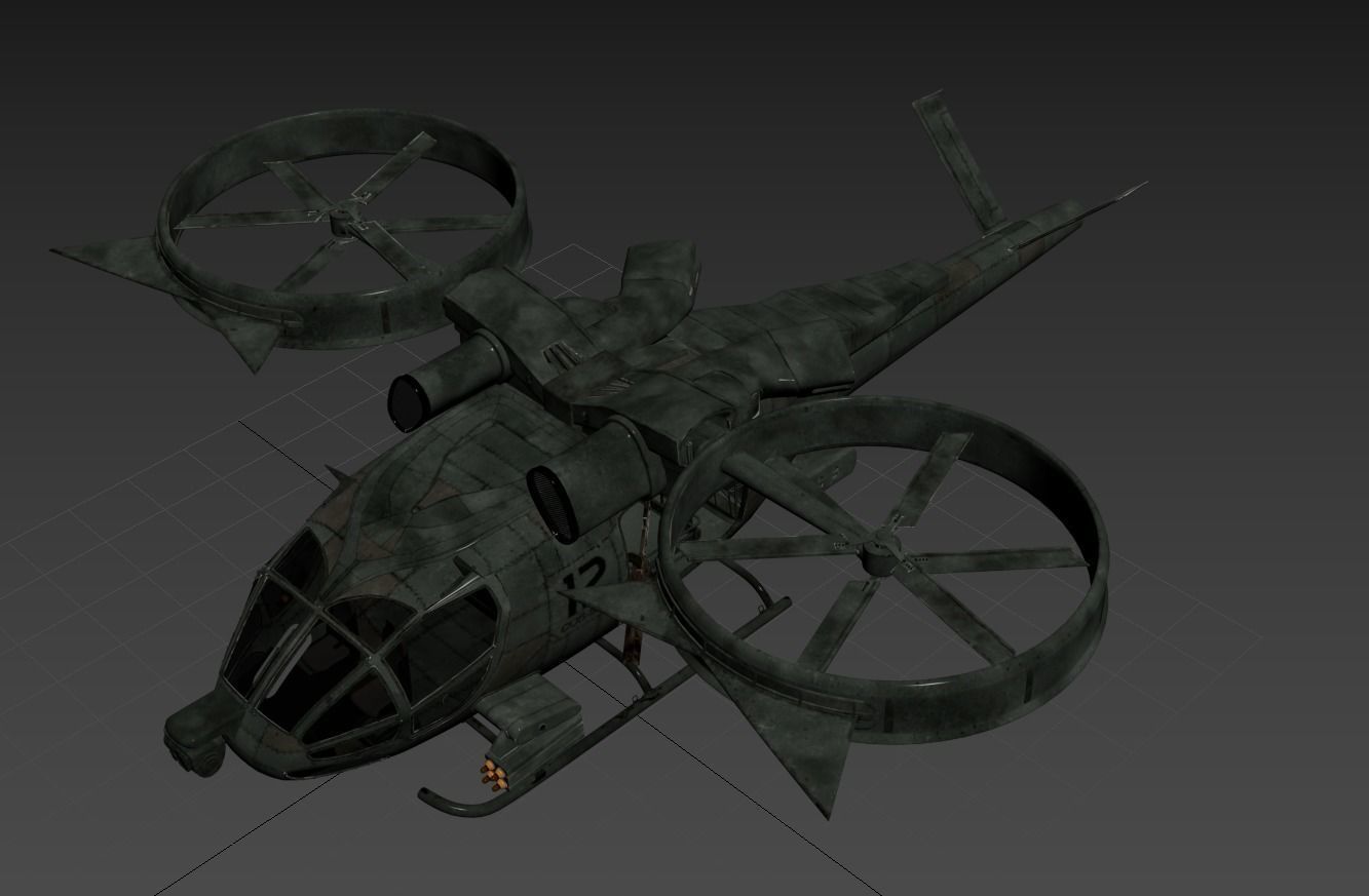 Helicopter military 3D model_2