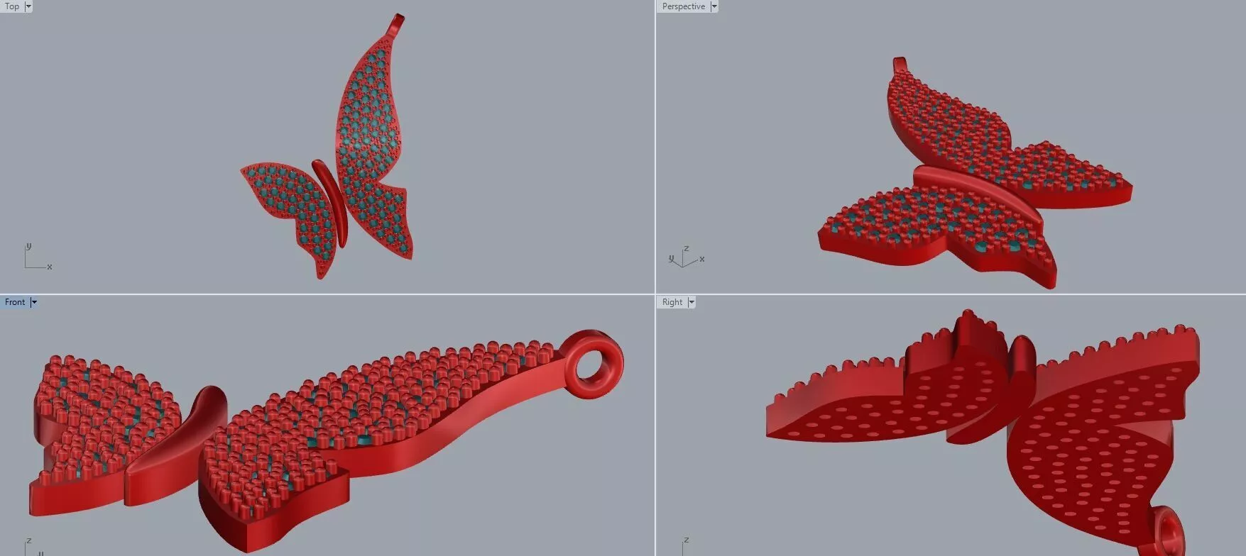 butterfly animal necklace 3D print model