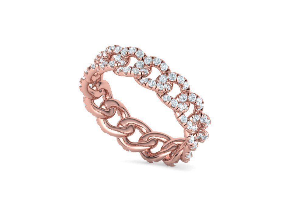 Amelia Diamond Cuban Women Ring Pave Setting 6US size 3D print model_21