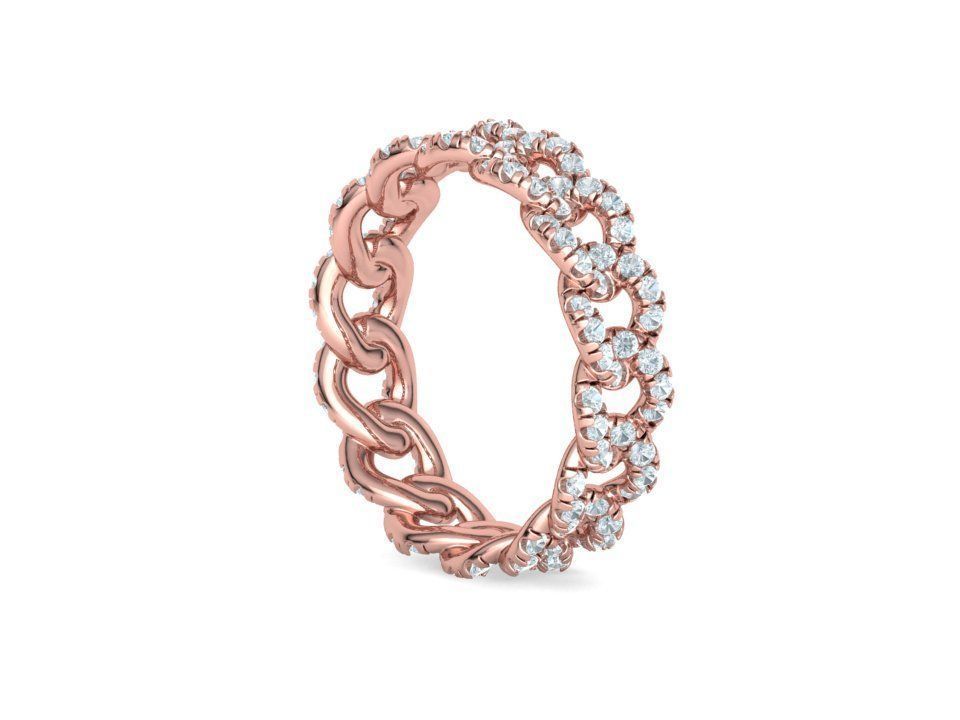 Amelia Diamond Cuban Women Ring Pave Setting 6US size 3D print model_24