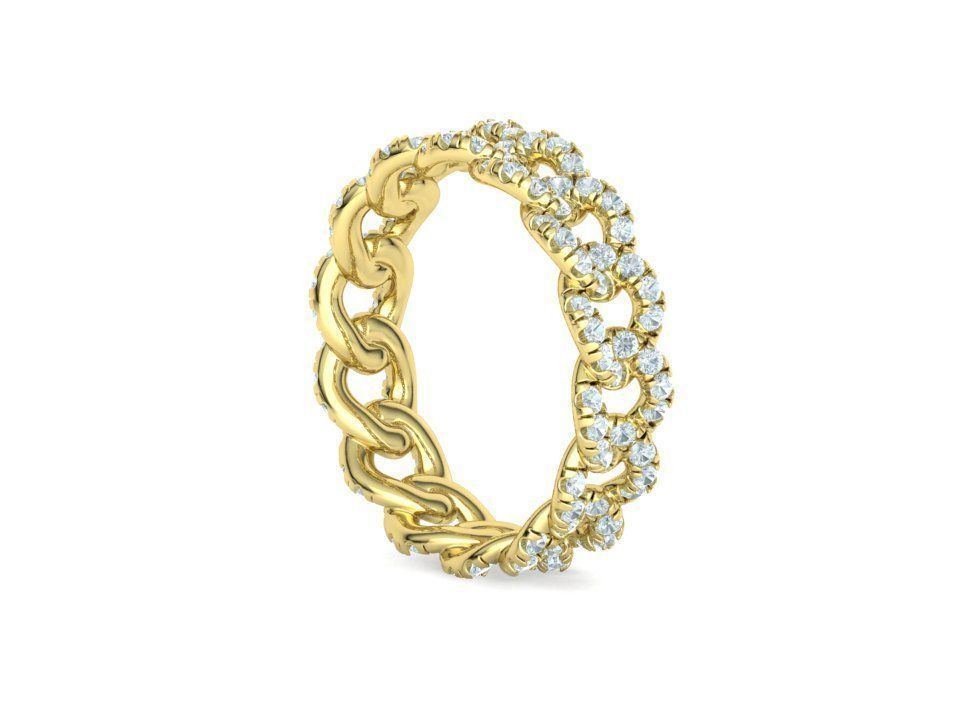 Amelia Diamond Cuban Women Ring Pave Setting 6US size 3D print model_25