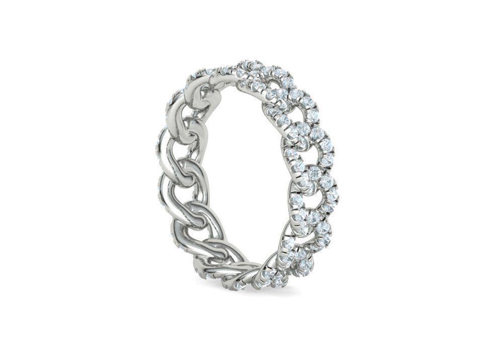 Amelia Diamond Cuban Women Ring Pave Setting 6US size 3D print model_26