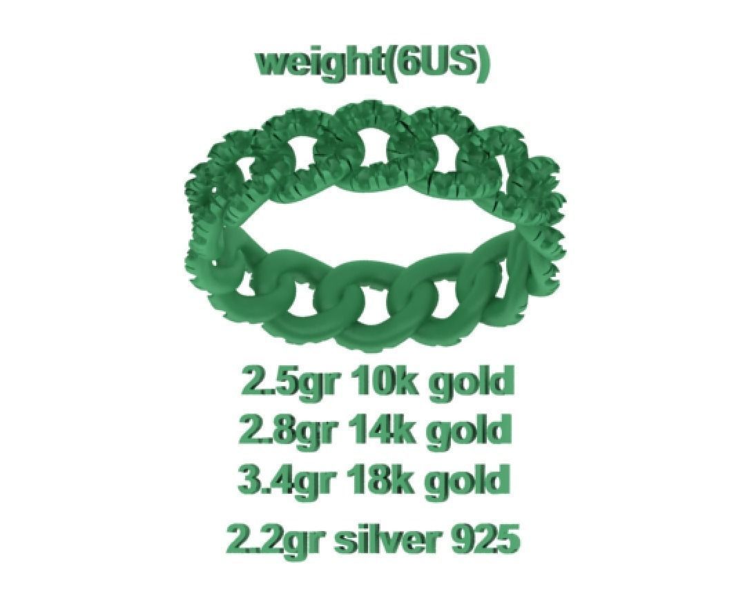 Amelia Diamond Cuban Women Ring Pave Setting 6US size 3D print model_10