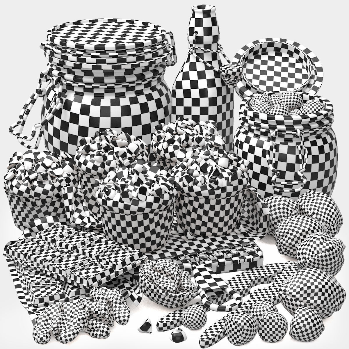 chocolate muffins and nuts set 3D model_8