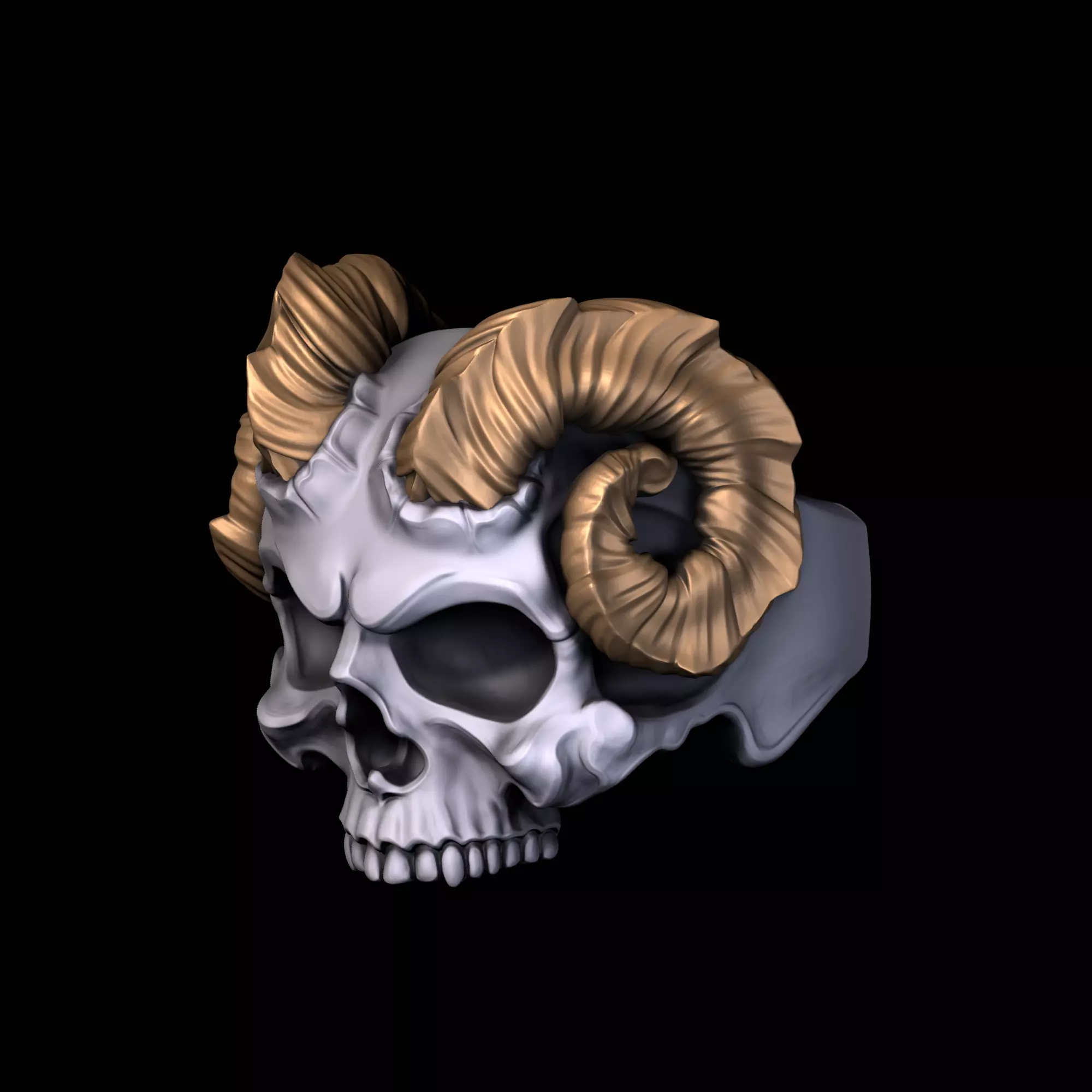 Demon skull ring 3D print model