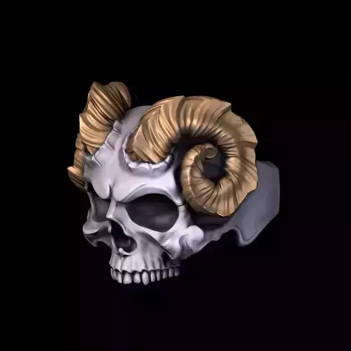 Demon skull ring