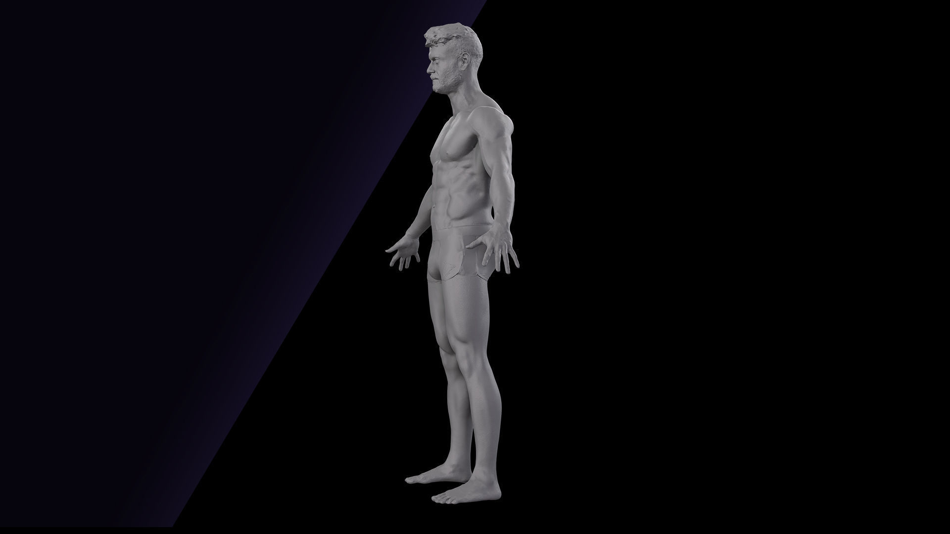 Cleaned A Pose Scan Ethan White Underwear 3D model_8