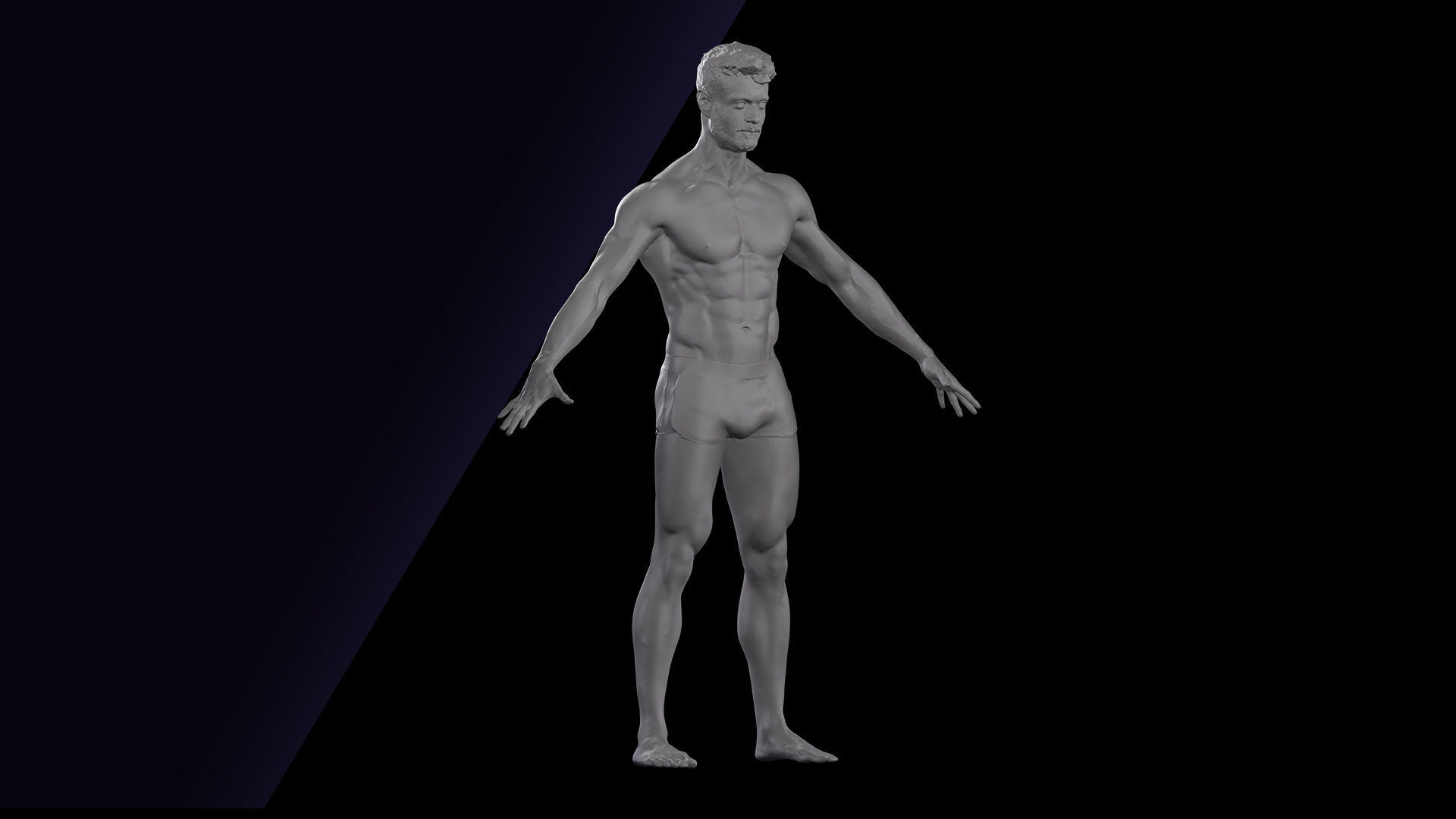 Cleaned A Pose Scan Ethan White Underwear 3D model_6