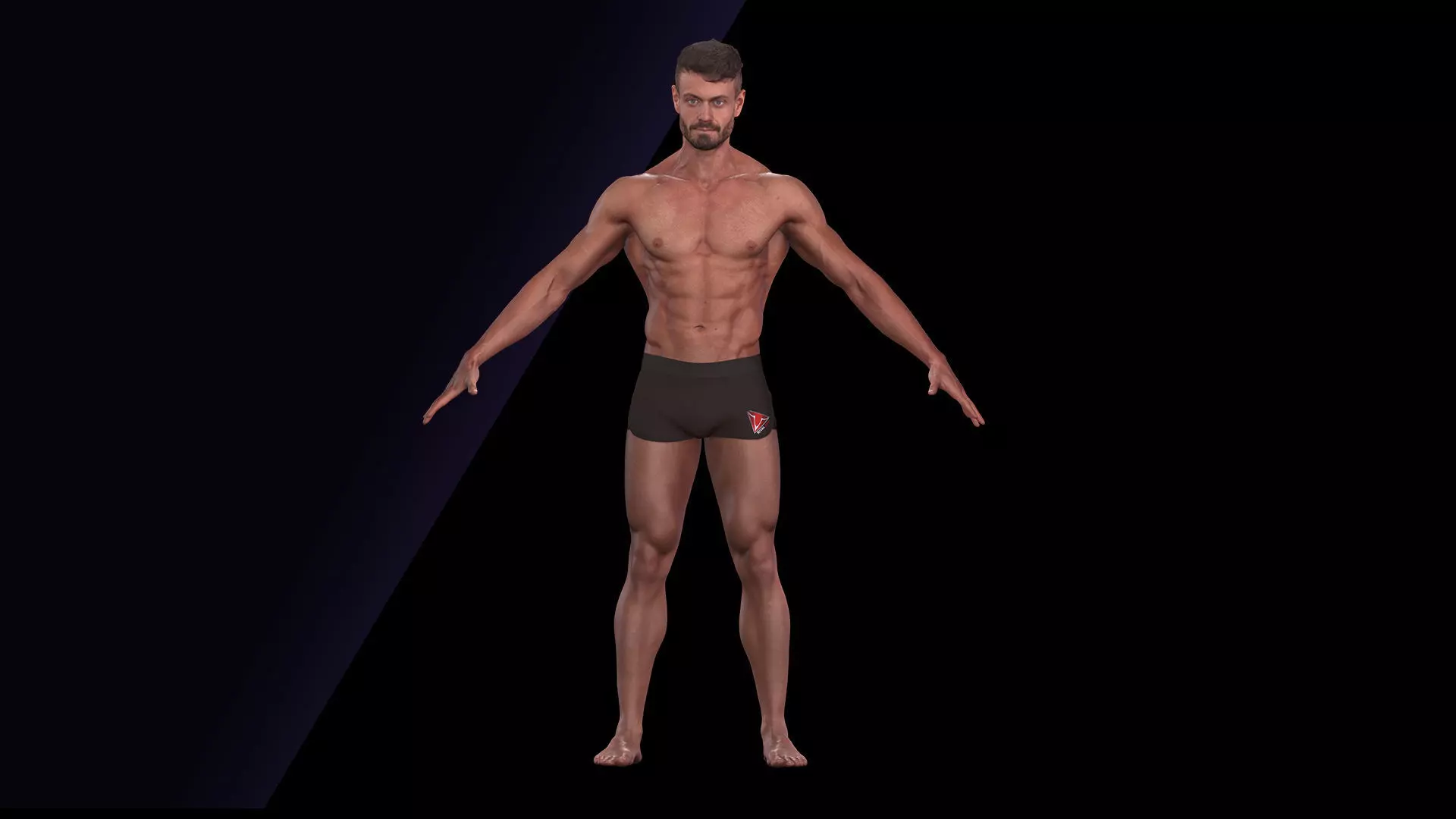Cleaned A Pose Scan Ethan White Underwear 3D model_0