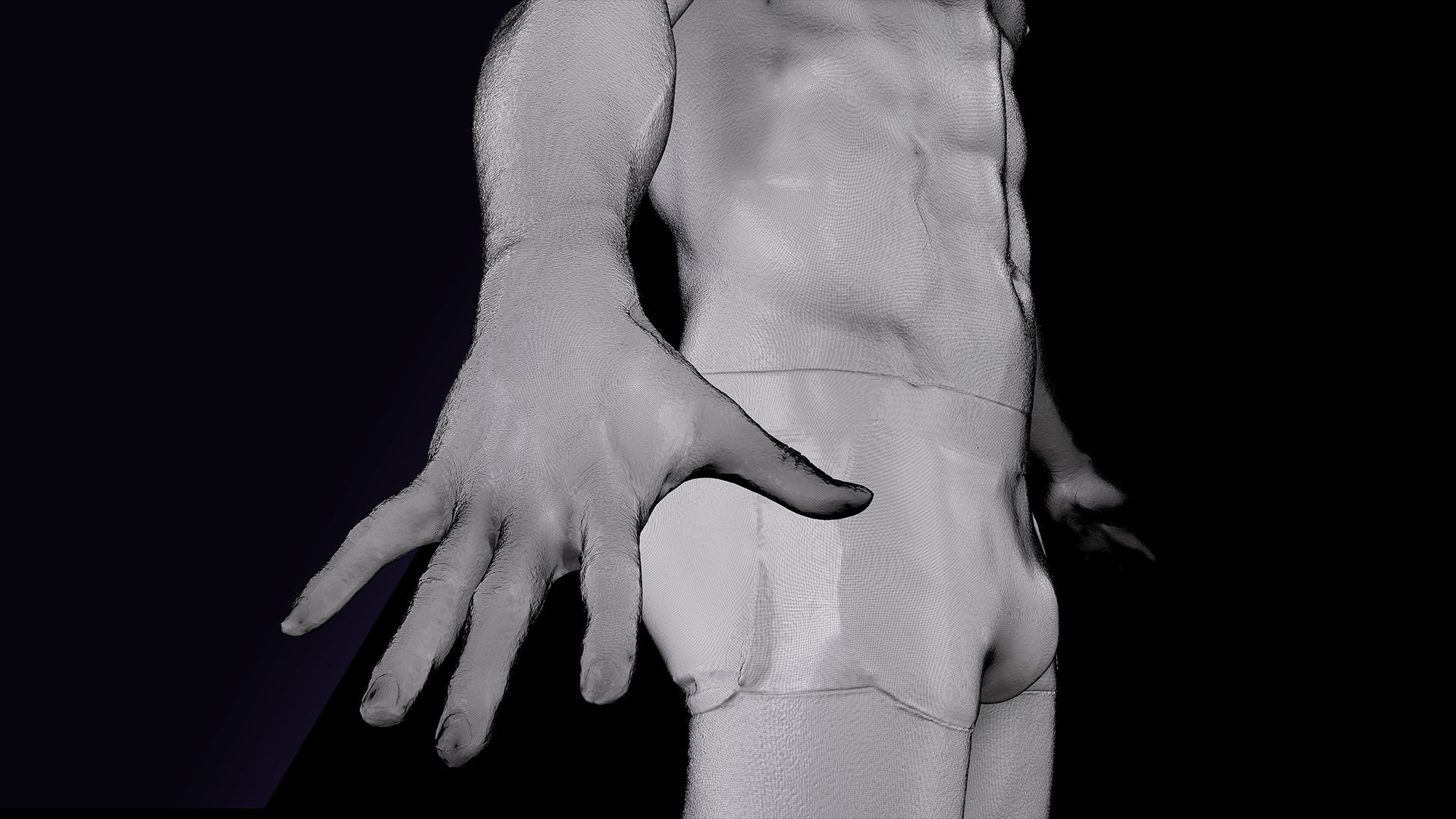 Cleaned A Pose Scan Ethan White Underwear 3D model_16