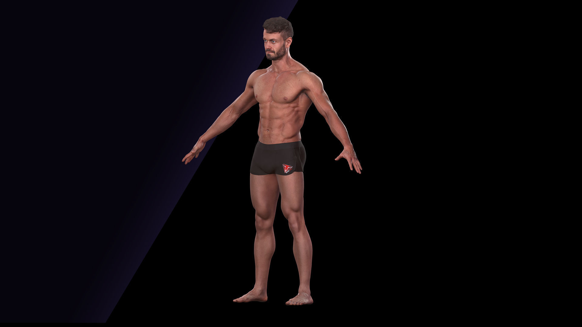 Cleaned A Pose Scan Ethan White Underwear 3D model_4