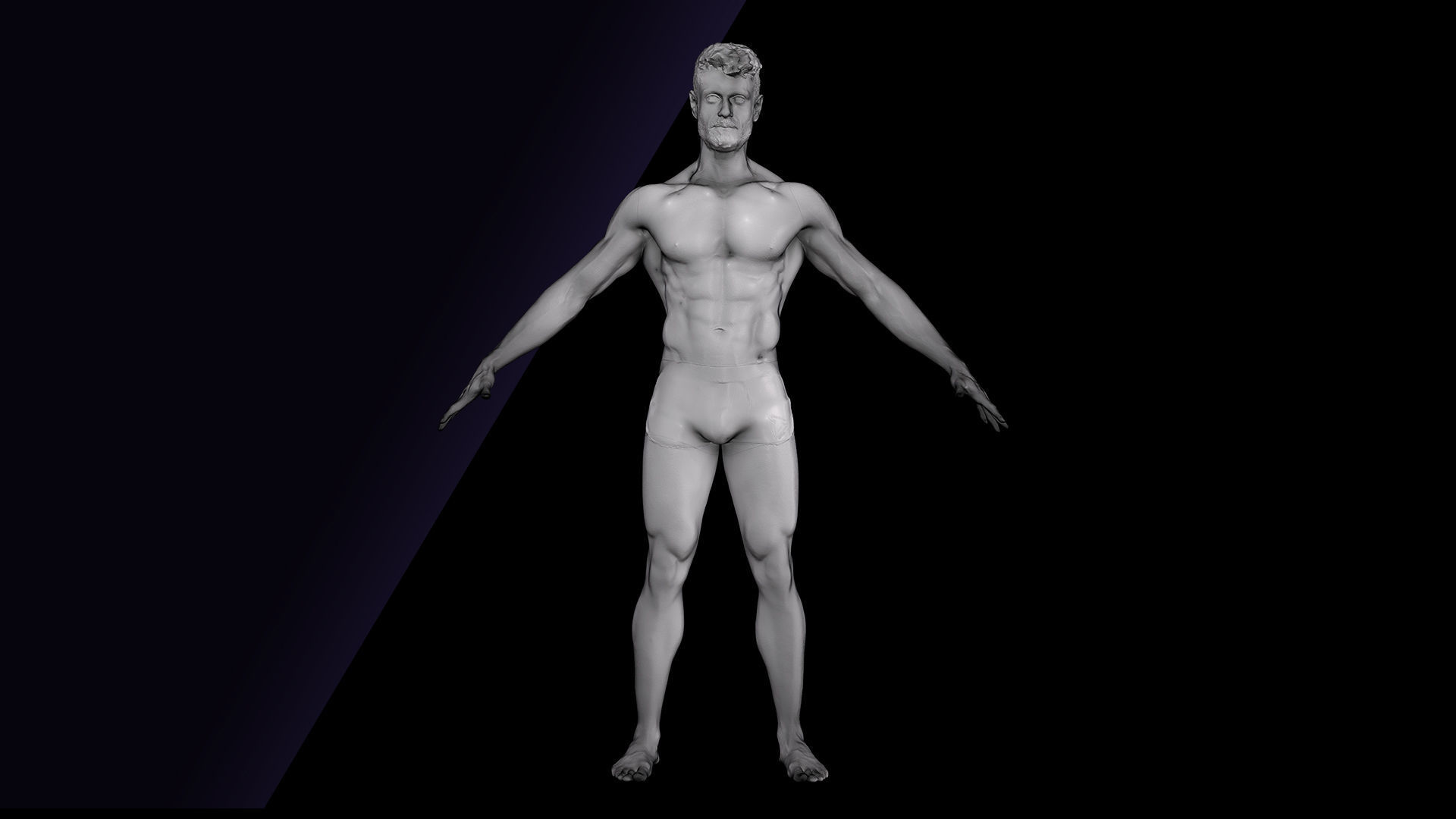 Cleaned A Pose Scan Ethan White Underwear 3D model_10
