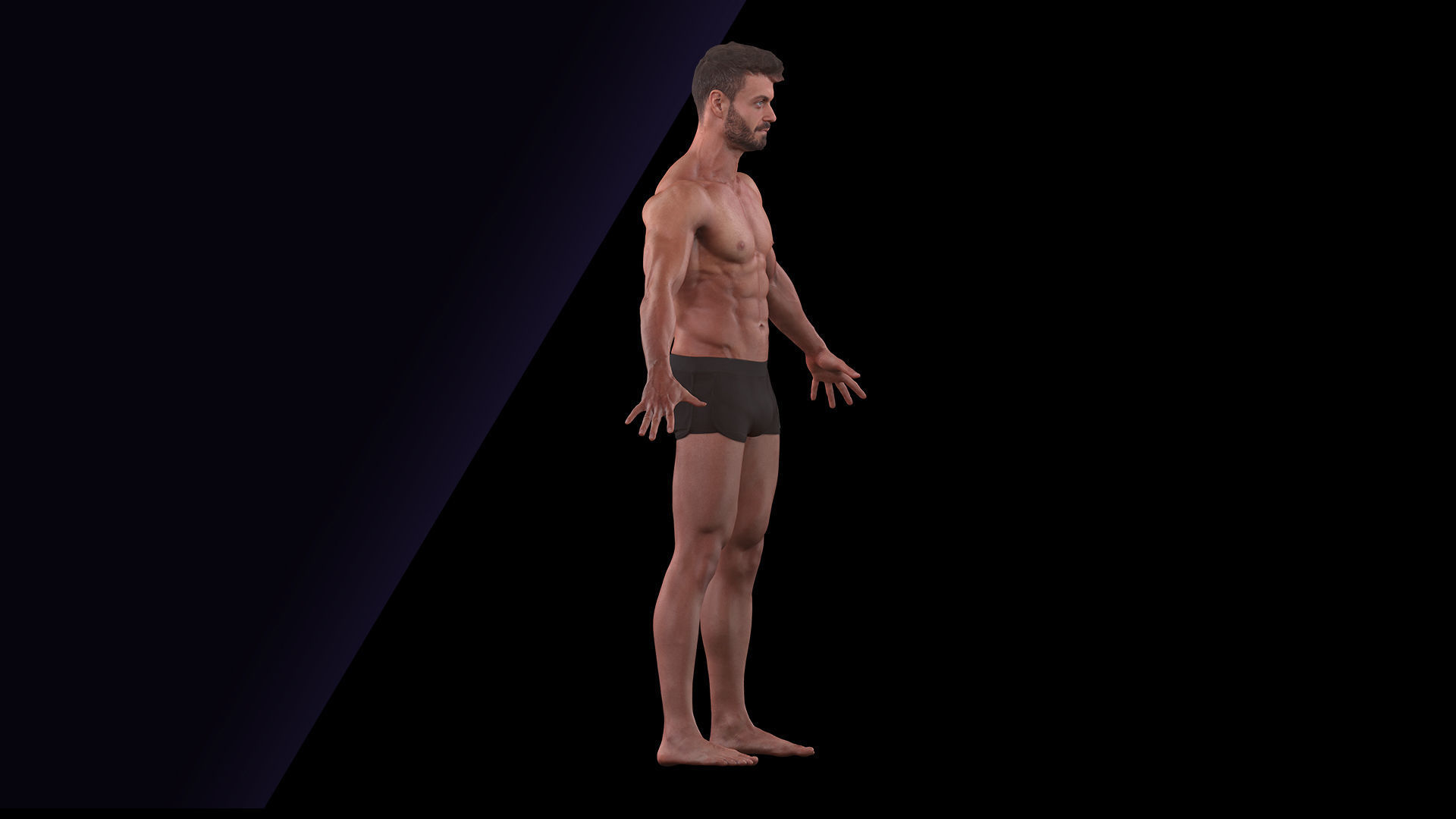 Cleaned A Pose Scan Ethan White Underwear 3D model_2