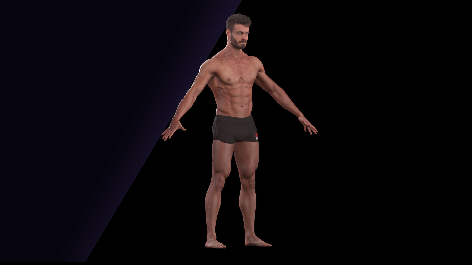 Cleaned A Pose Scan Ethan White Underwear 3D model_1