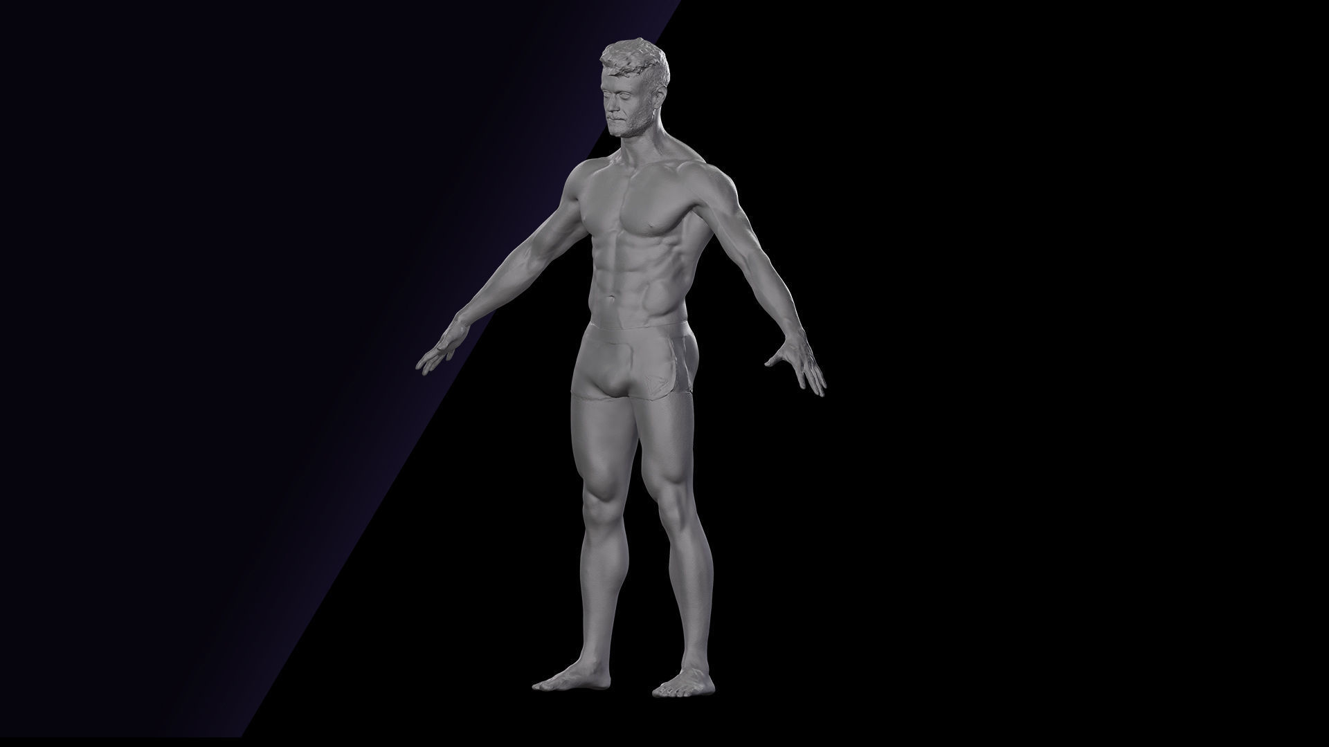 Cleaned A Pose Scan Ethan White Underwear 3D model_9