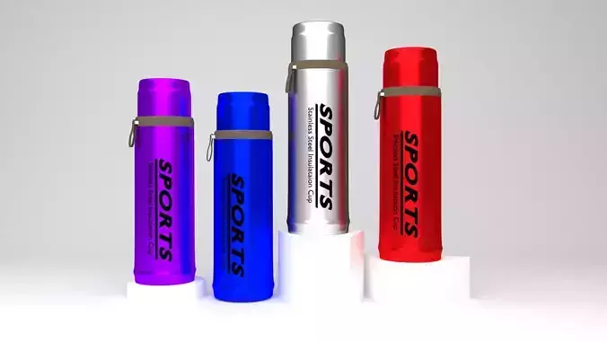 SPORTS Stainless Steel Insulation Cup And Water Bottle Low-poly 3D model