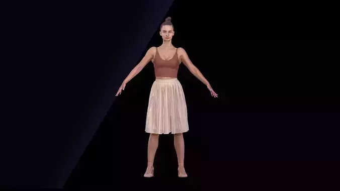 Cleaned A Pose Scan Babbie Dressed