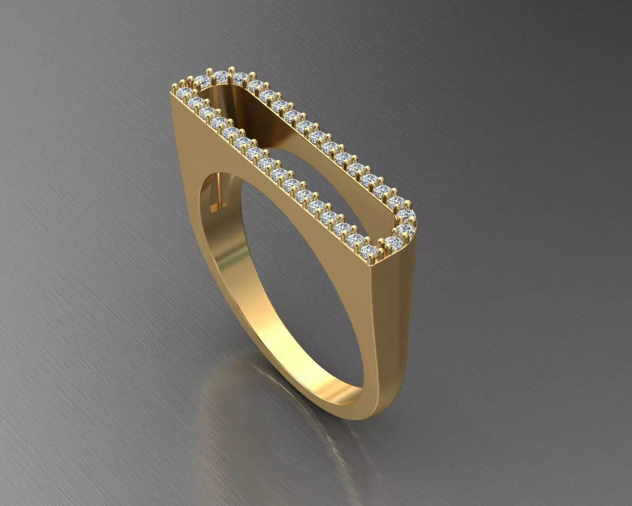 alphabet jewelry ring diamond letter D 3D print model