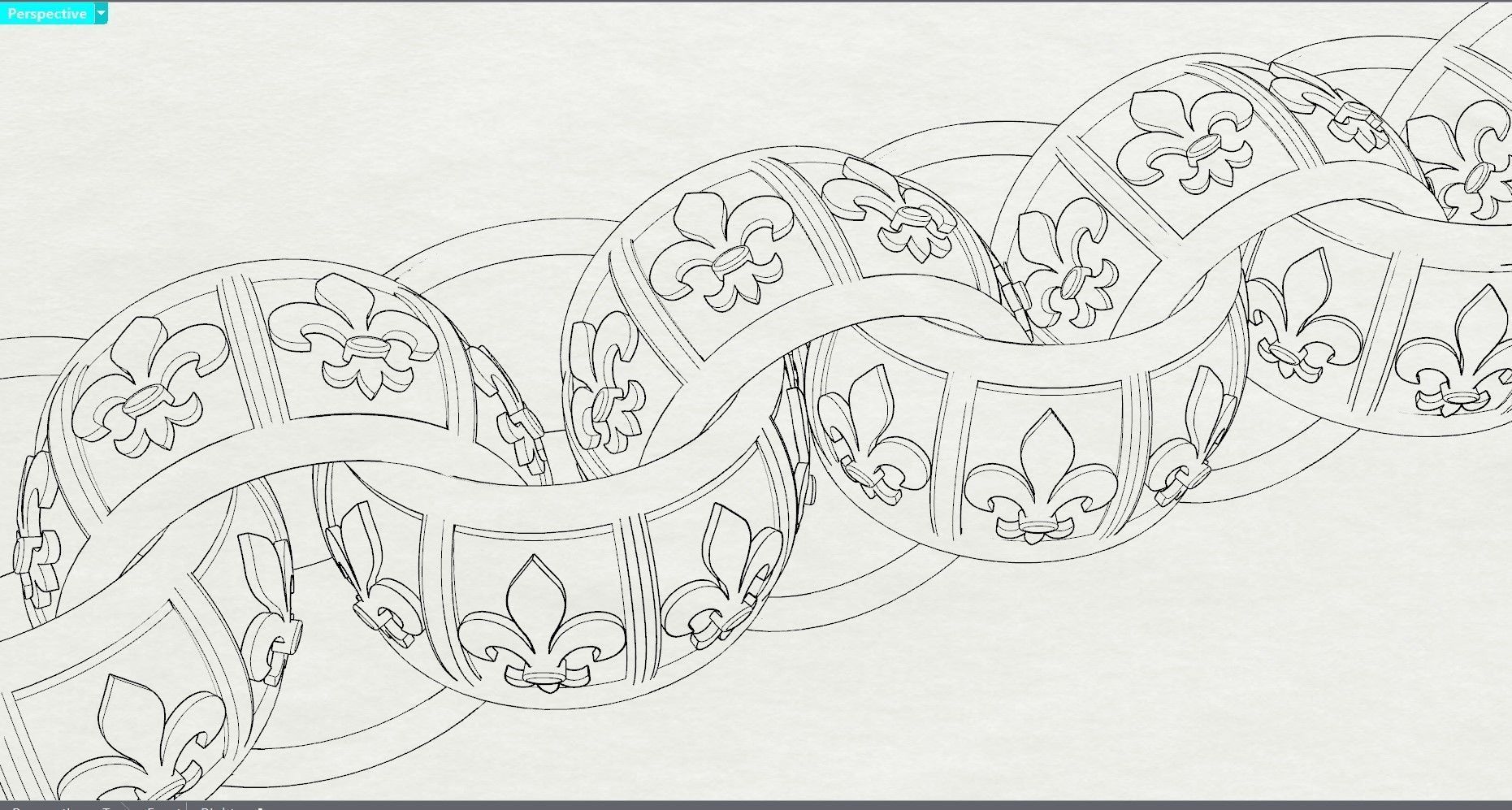 patterned scout crown belcher link  3D print model_1