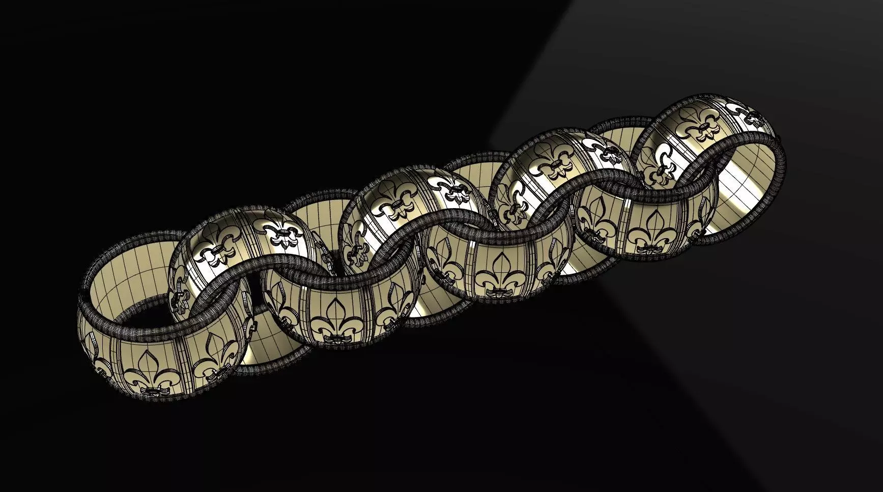 patterned scout crown belcher link  3D print model_0