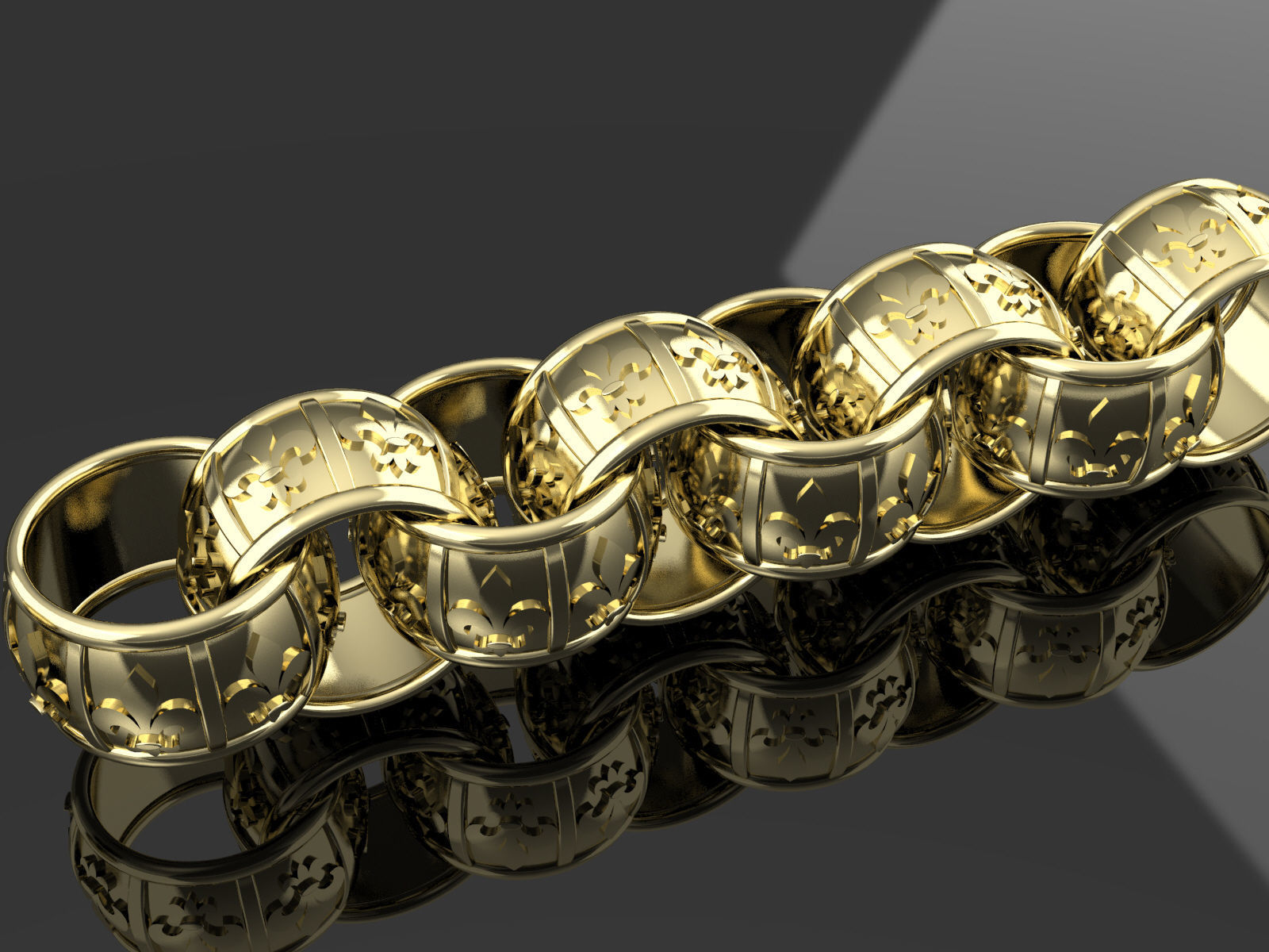 patterned scout crown belcher link  3D print model_2