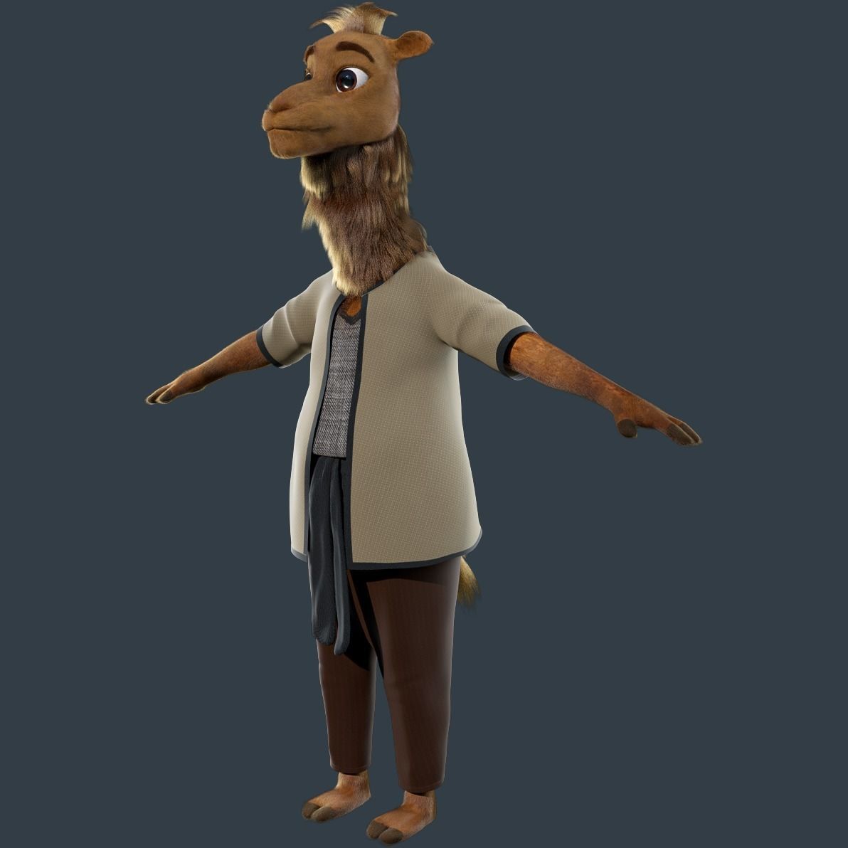 Cartoon Camel Rigged 3D model_12