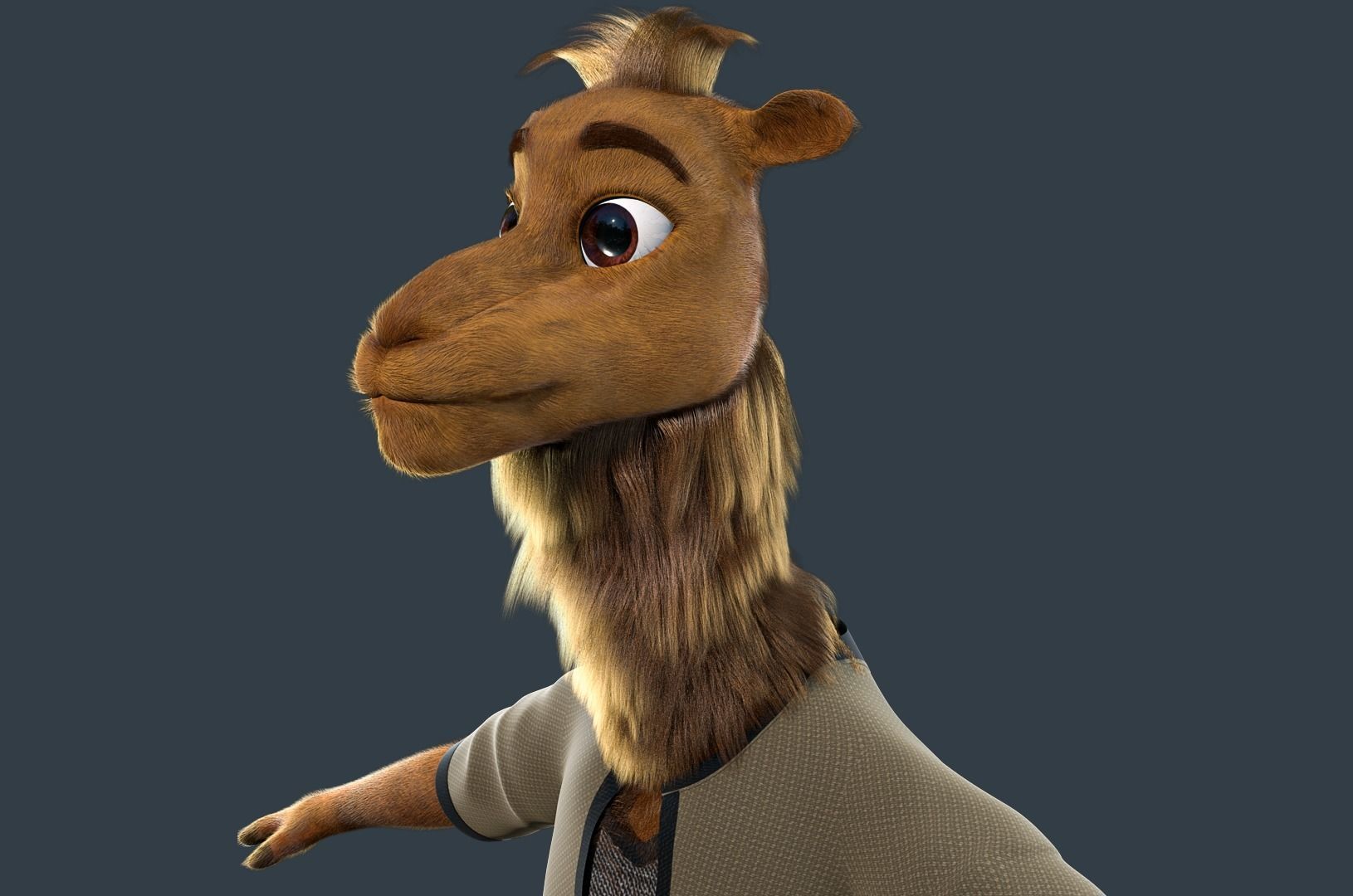 Cartoon Camel Rigged 3D model_18