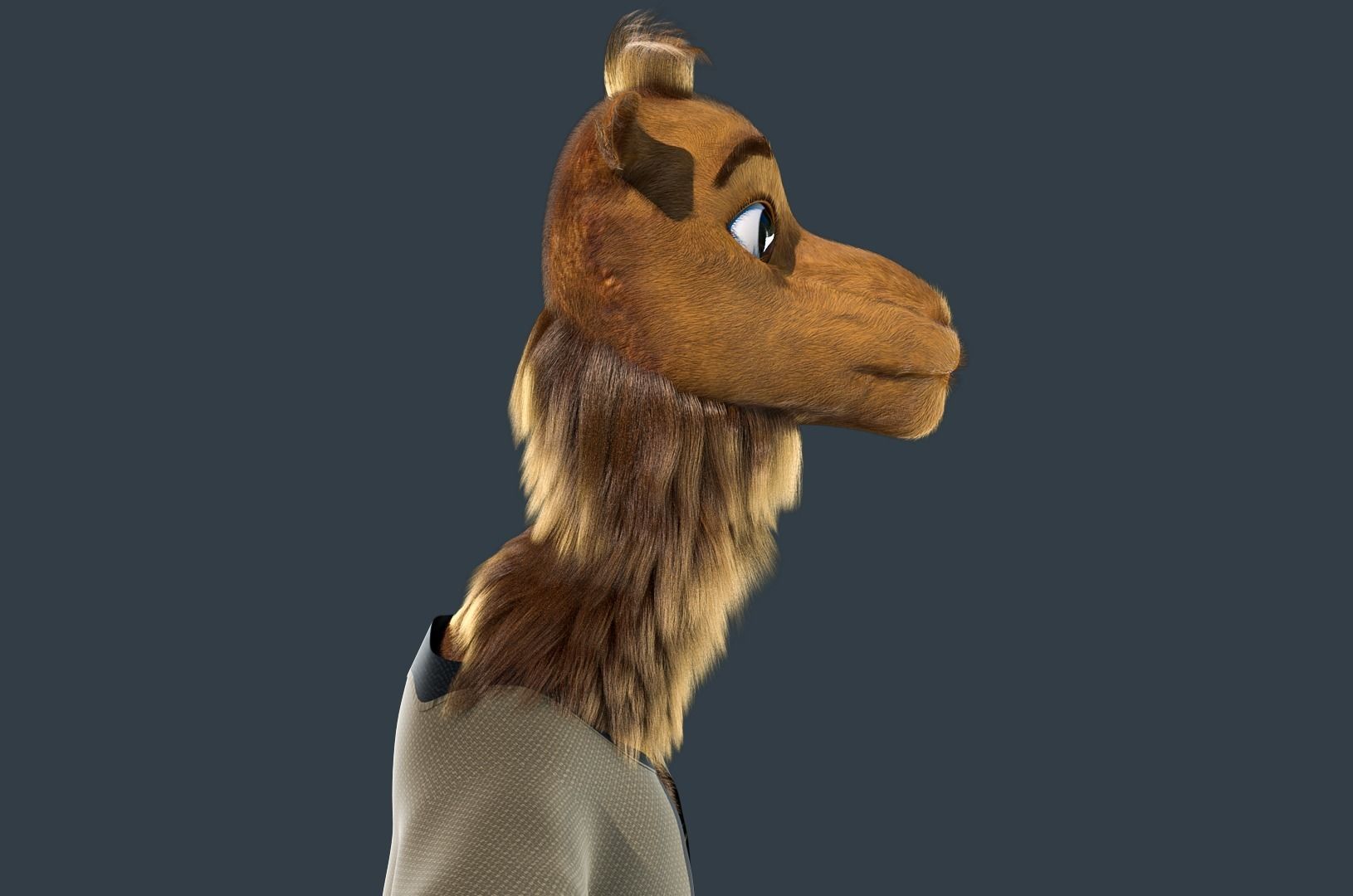 Cartoon Camel Rigged 3D model_15