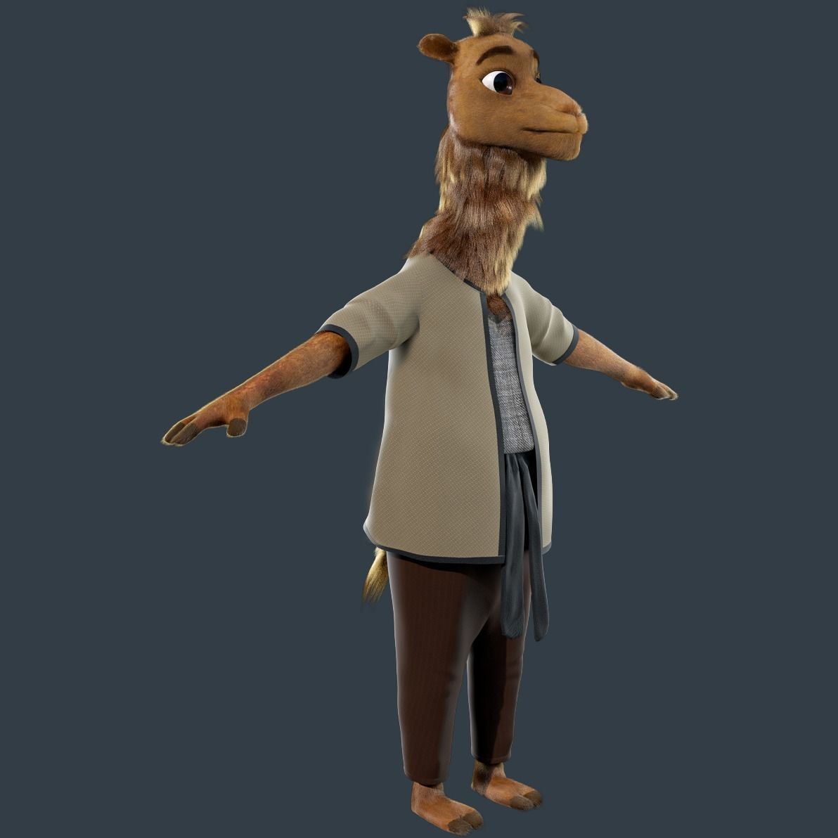 Cartoon Camel Rigged 3D model_8