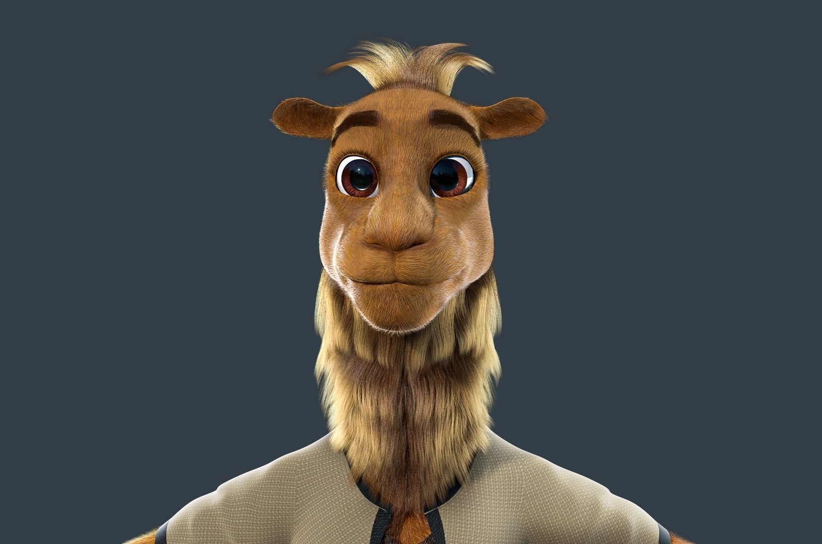 Cartoon Camel Rigged 3D model_13