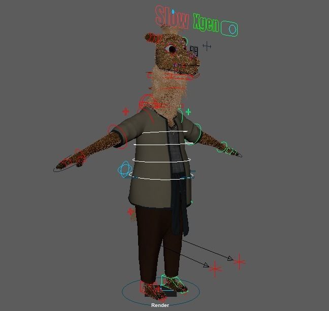 Cartoon Camel Rigged 3D model_28