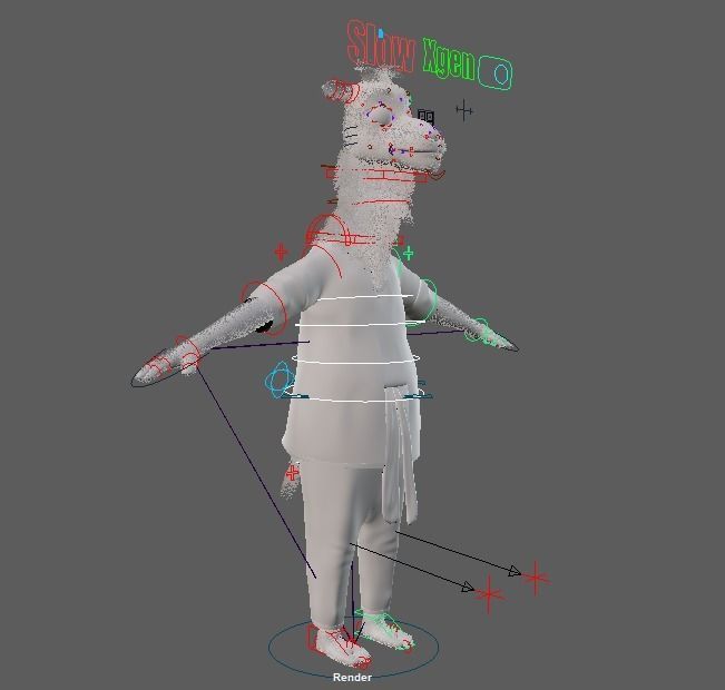 Cartoon Camel Rigged 3D model_31