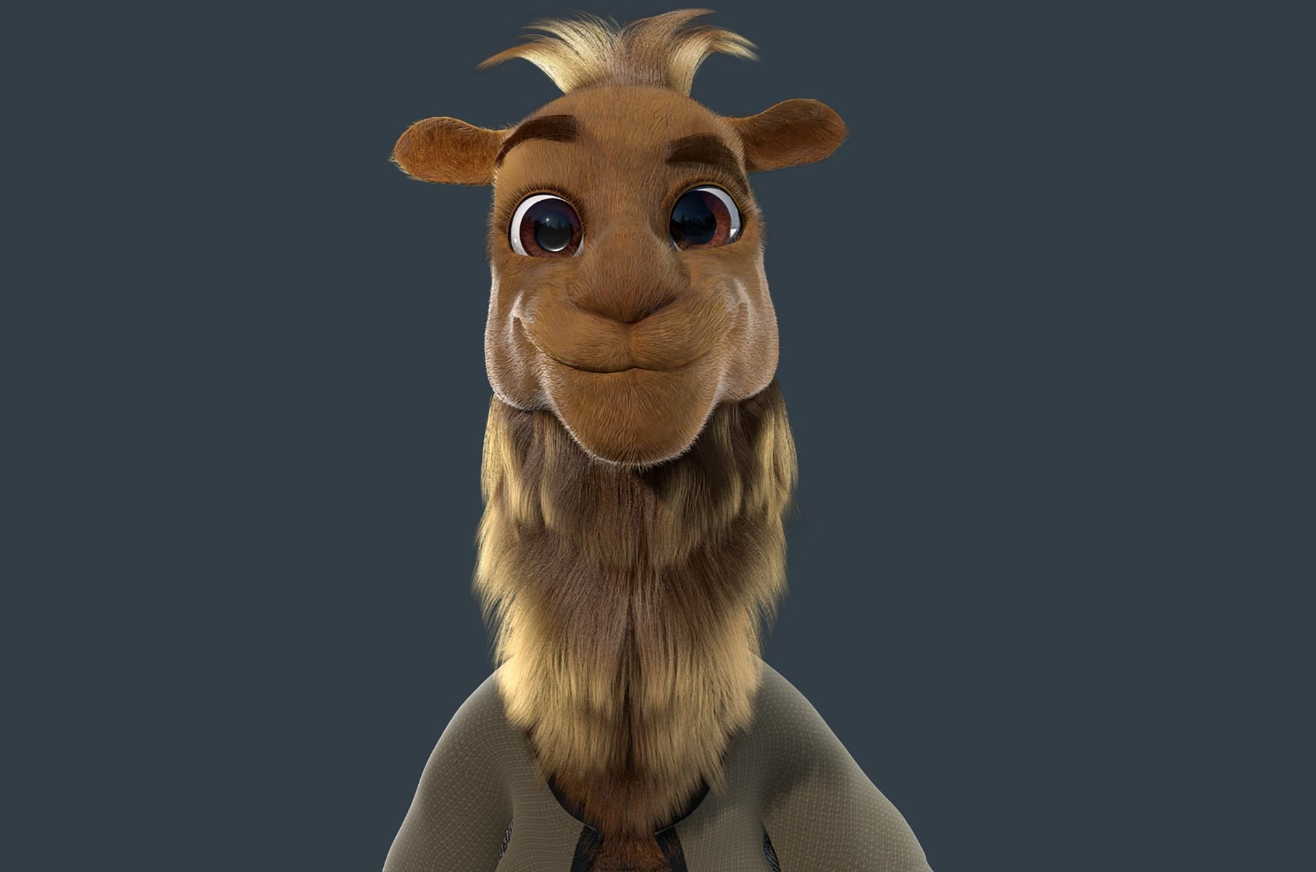 Cartoon Camel Rigged 3D model_2