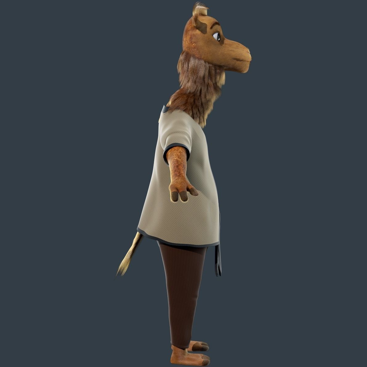 Cartoon Camel Rigged 3D model_9
