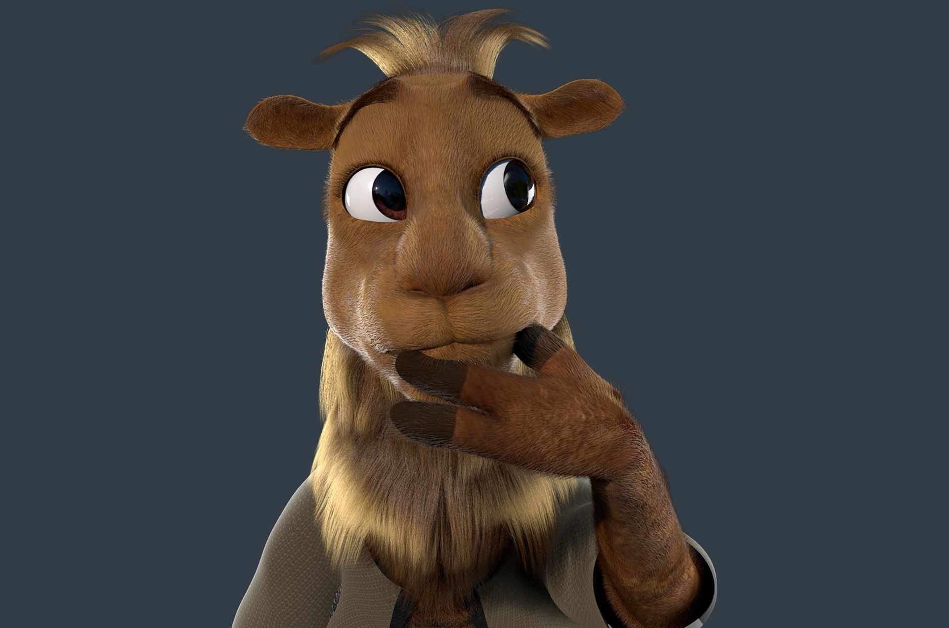 Cartoon Camel Rigged 3D model_4