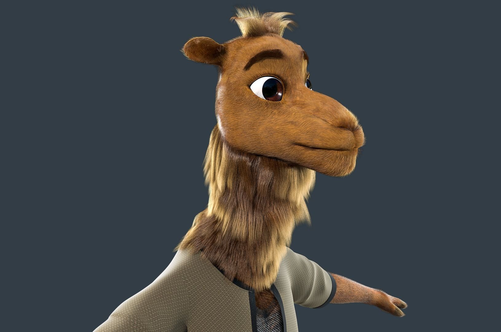 Cartoon Camel Rigged 3D model_14