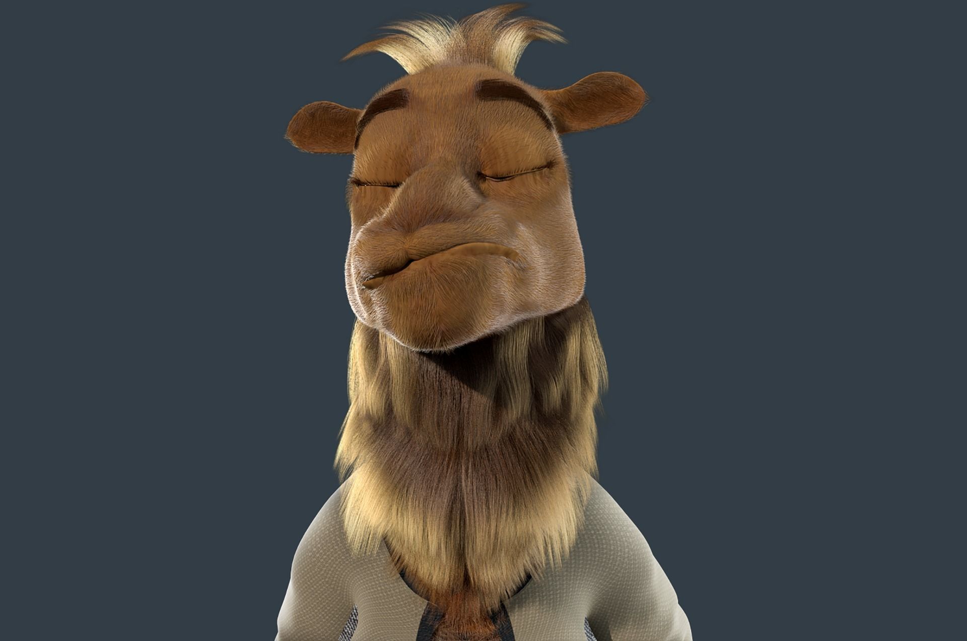 Cartoon Camel Rigged 3D model_6