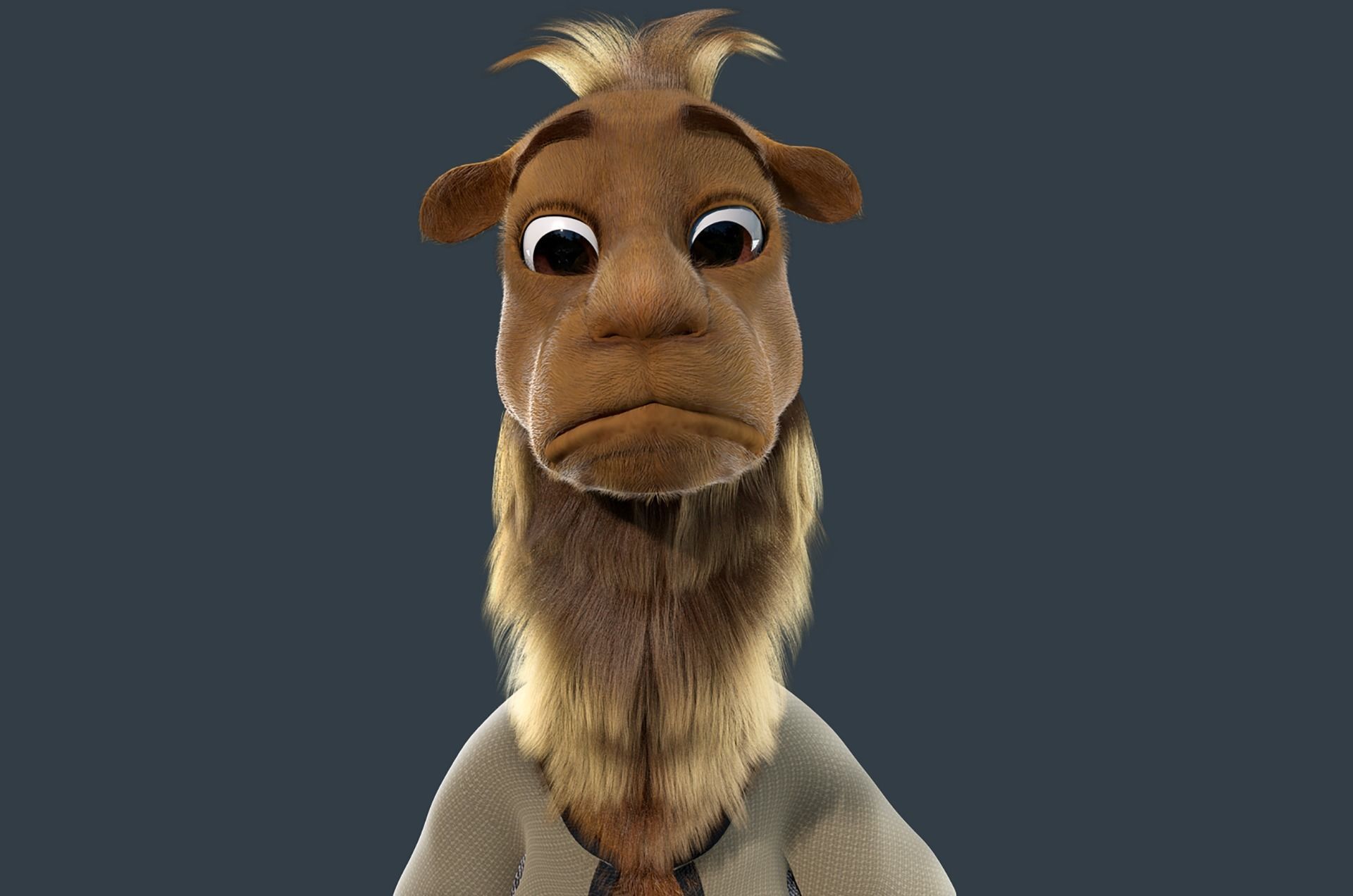 Cartoon Camel Rigged 3D model_3