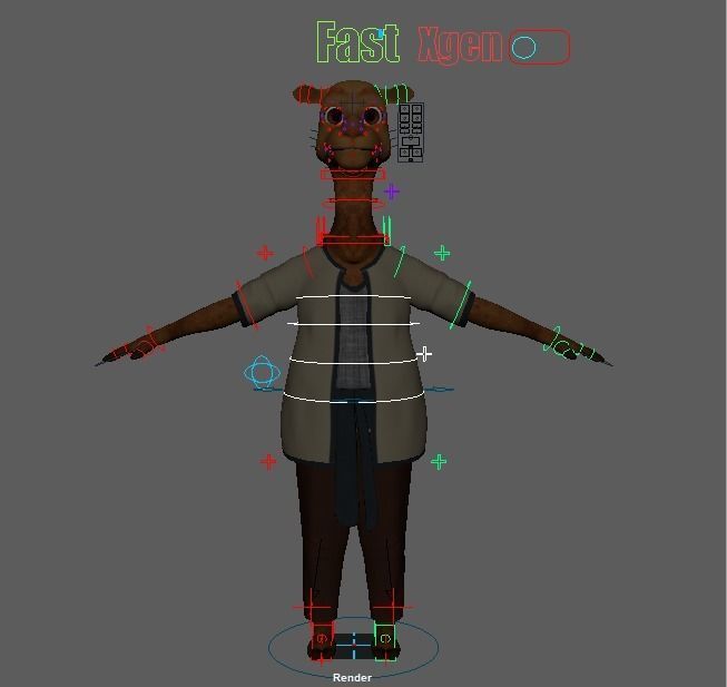 Cartoon Camel Rigged 3D model_29