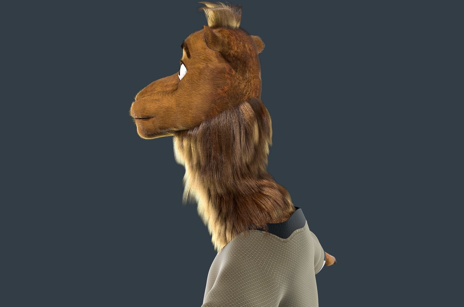 Cartoon Camel Rigged 3D model_17